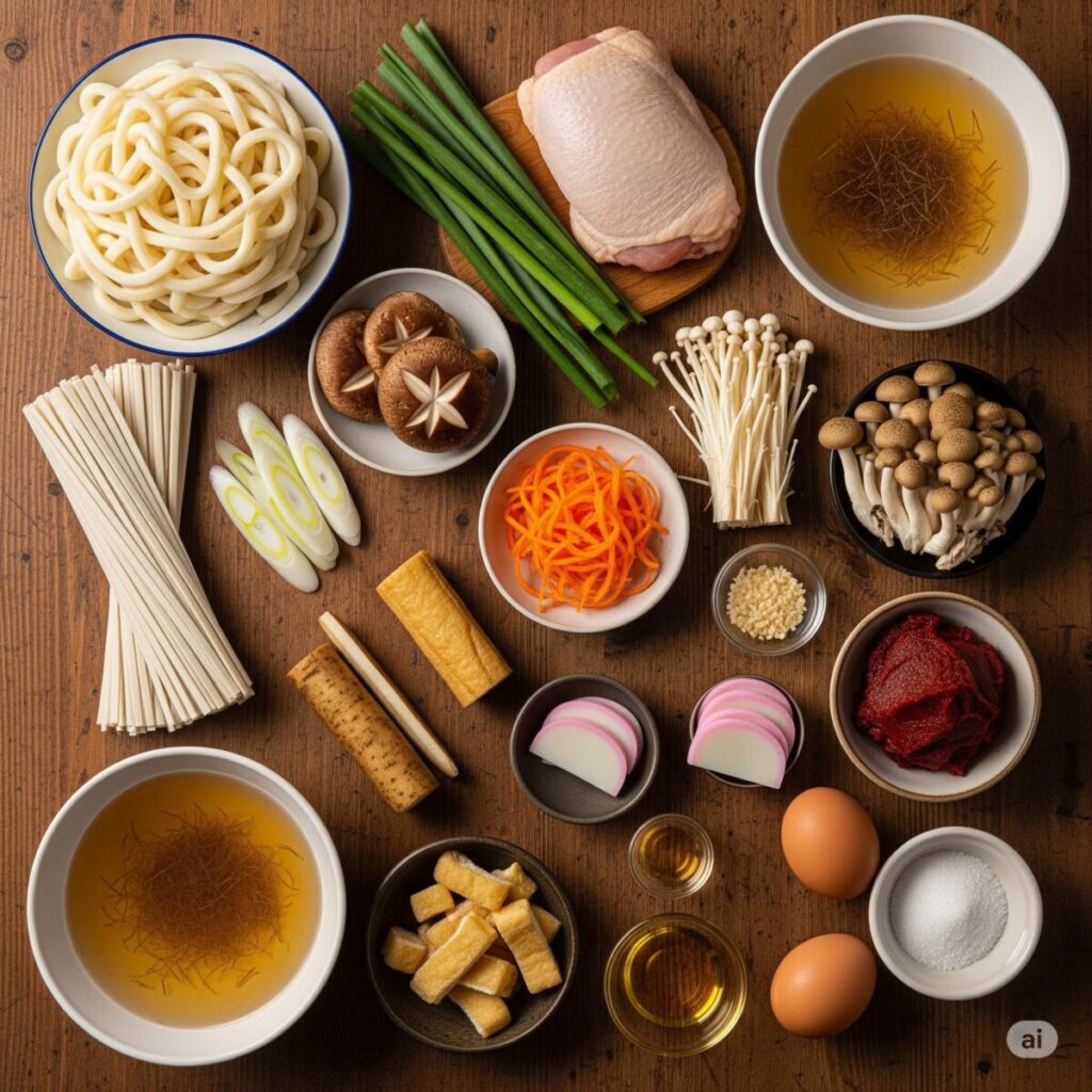 味噌煮込みうどんの材料
