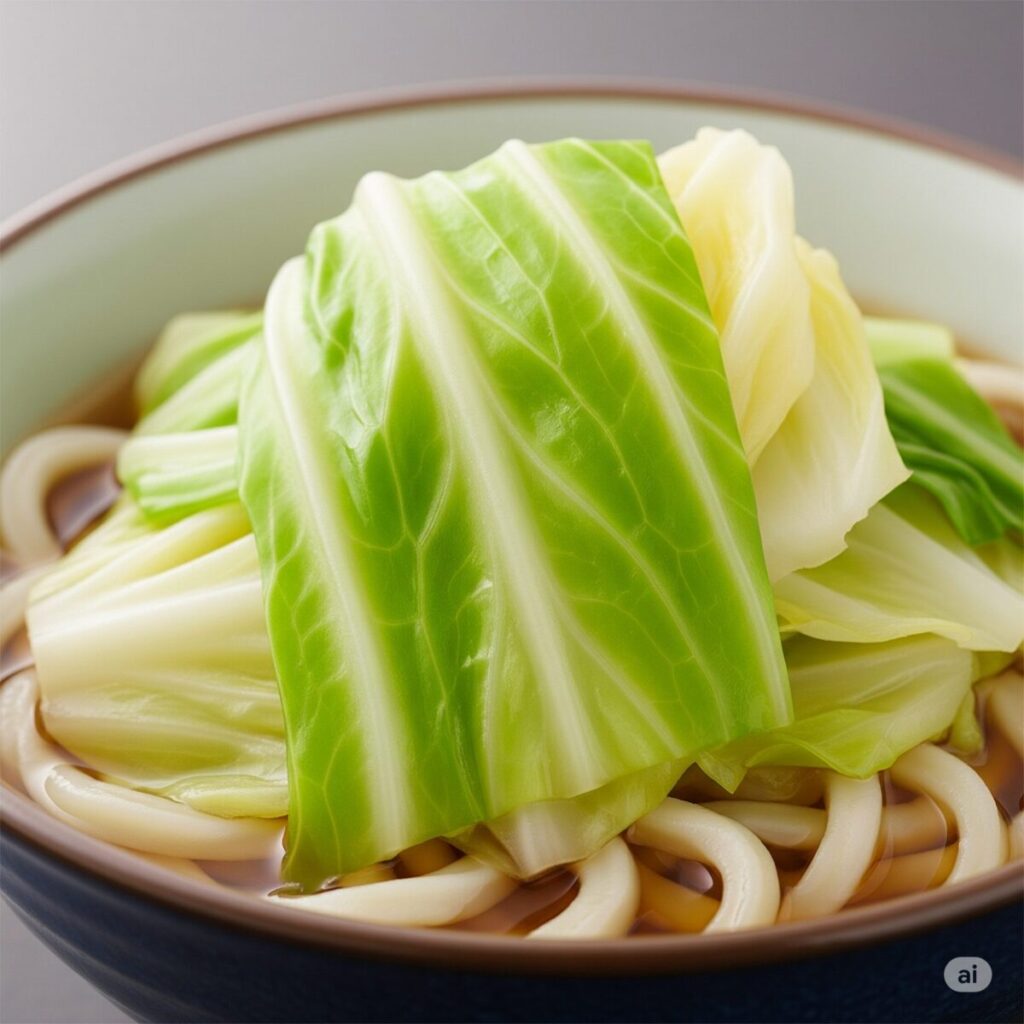 たっぷりの茹でキャベツ