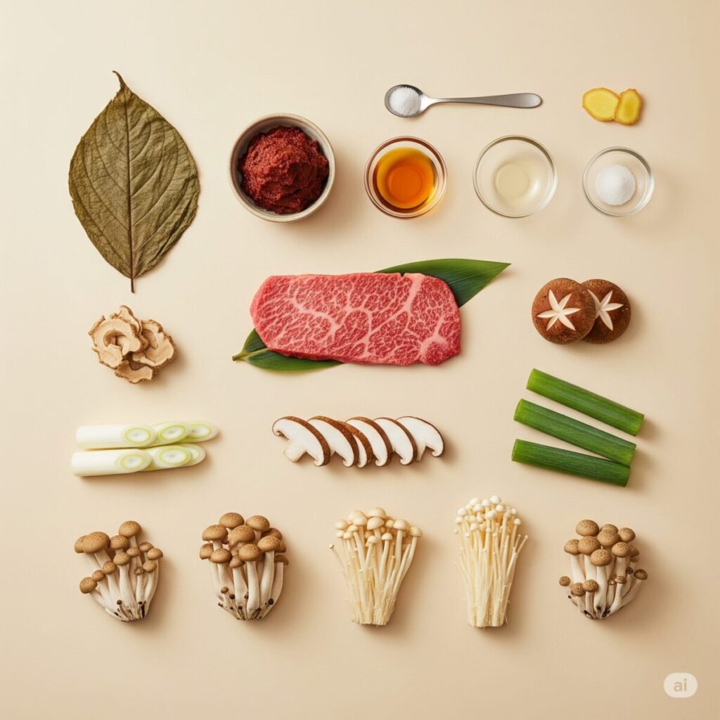 朴葉味噌の材料