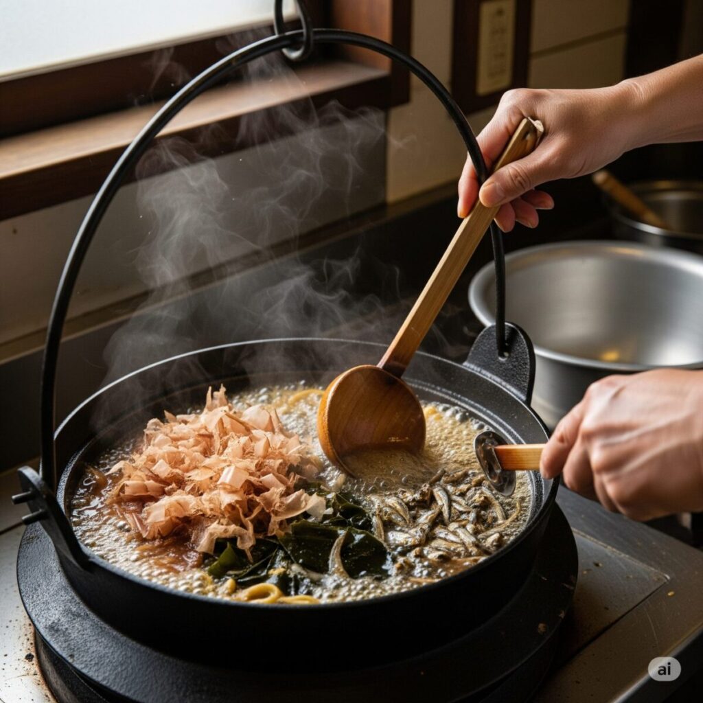 吉田うどんのつゆを作る