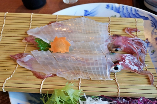 呼子イカの活き造り