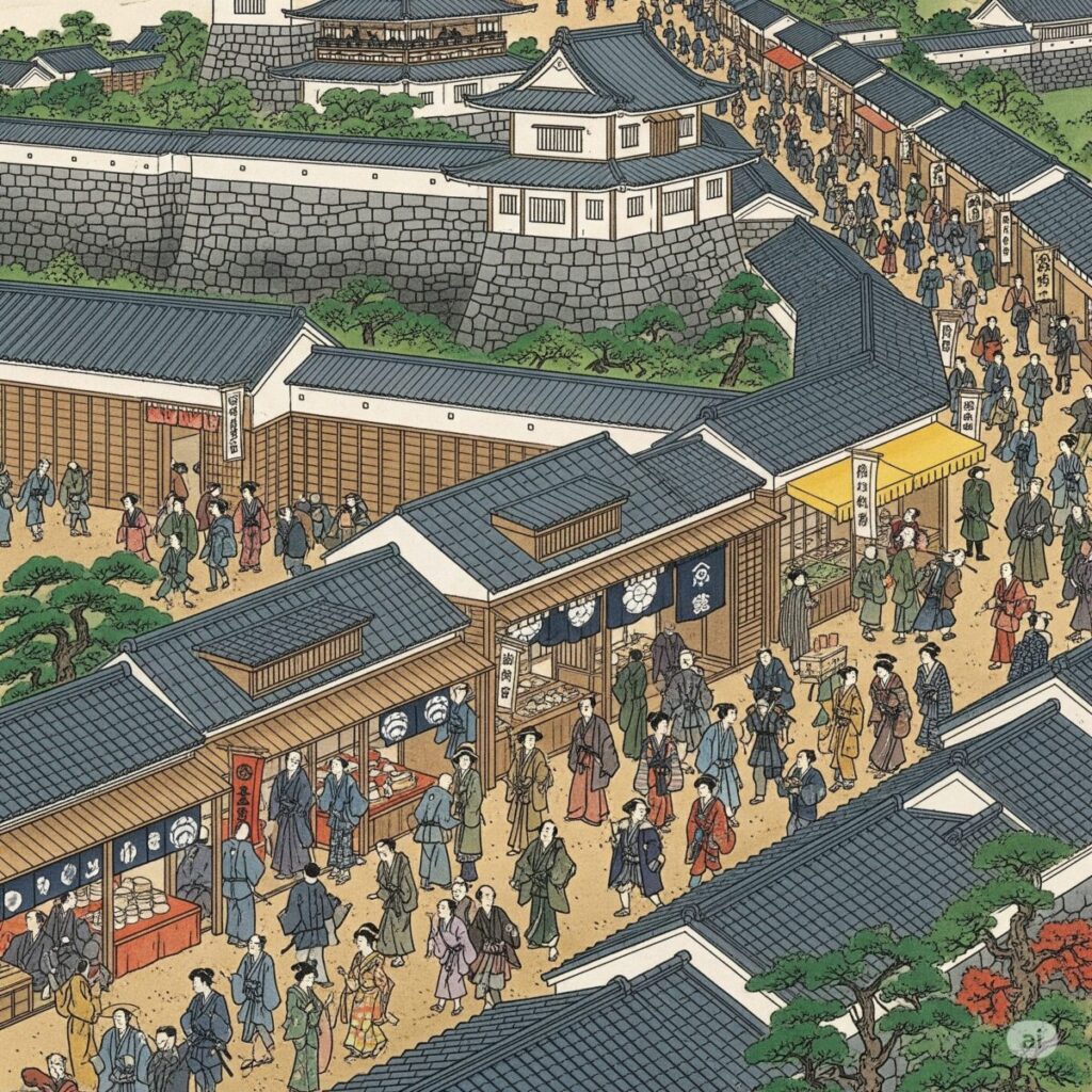 江戸時代の薩摩藩城下町(イメージ画像)