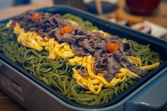 ホットプレートで作る瓦そば
