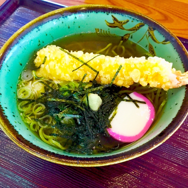 茶そば海老天のせ