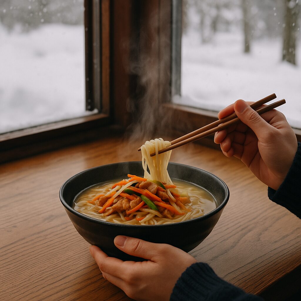 五右衛門ラーメンを食べる