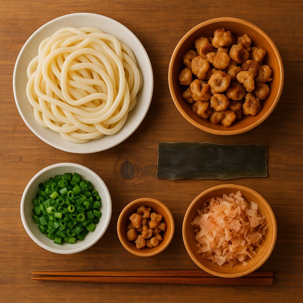 かすうどんの材料