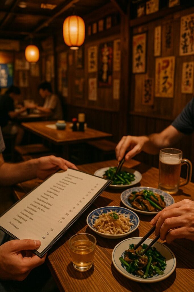 居酒屋でミミガーを食す