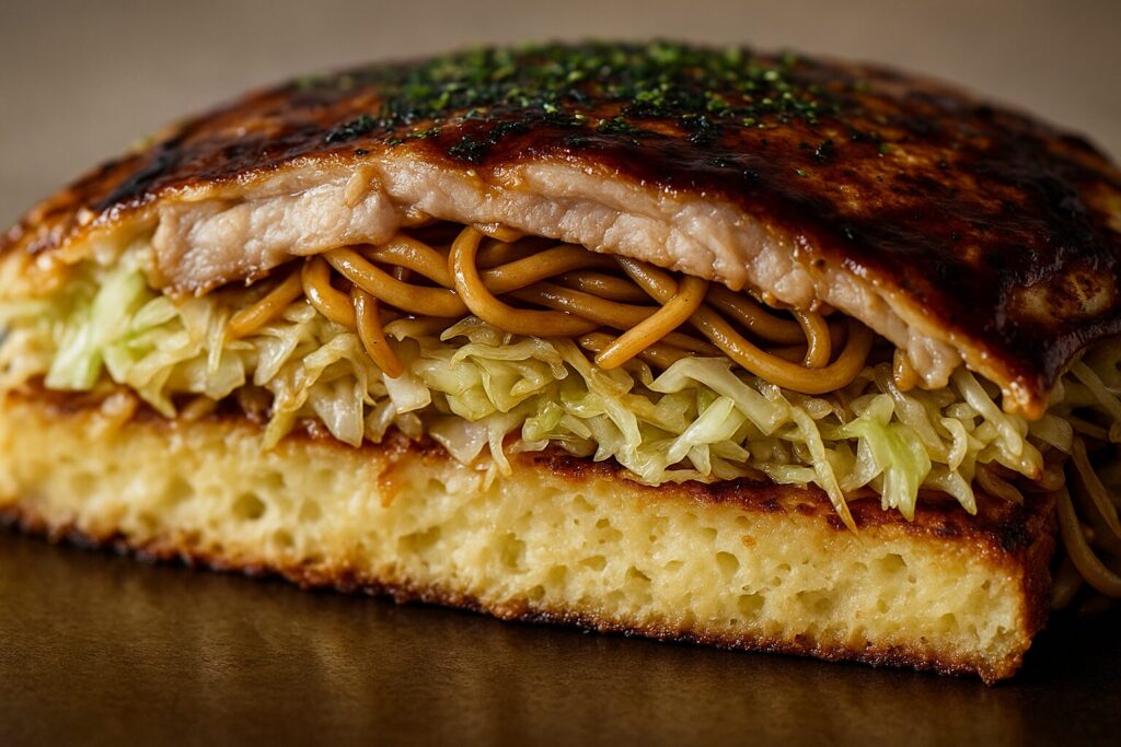 モダン焼きの断面