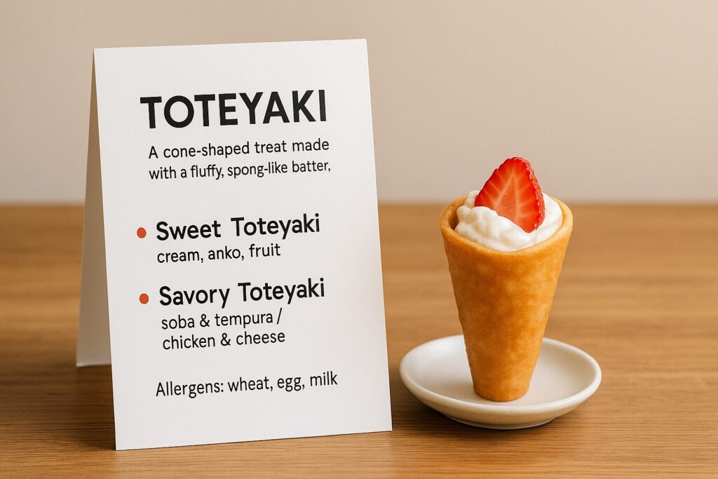 Toteyaki Menu