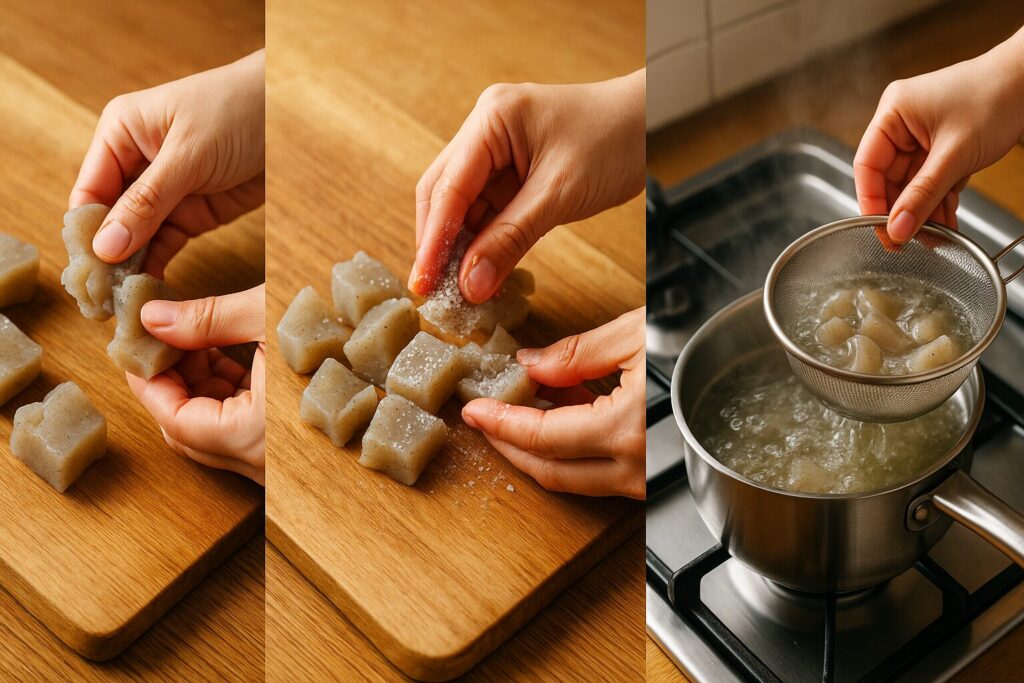 こんにゃくを茹でる