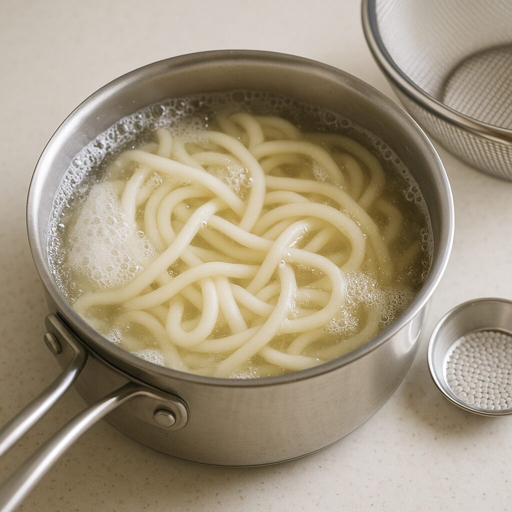 うどんを茹でる