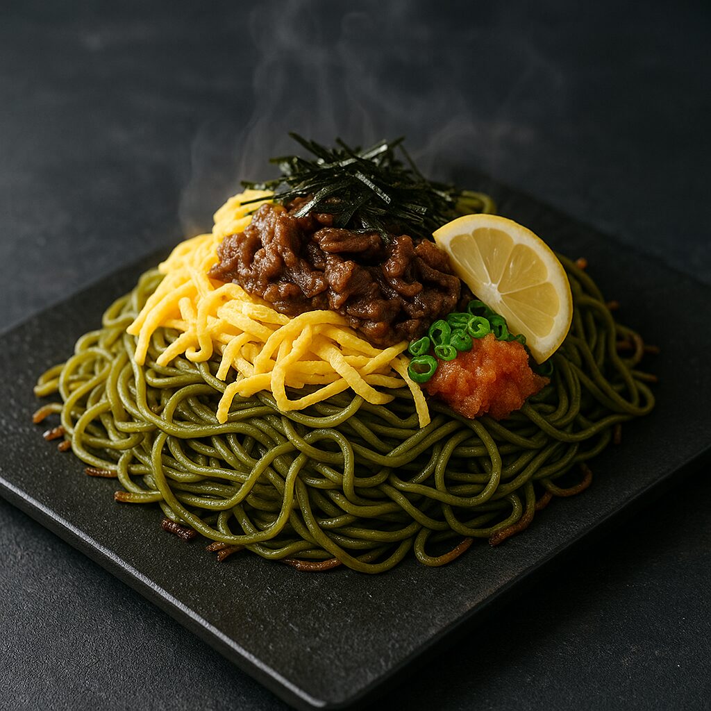 瓦そばの盛り付け