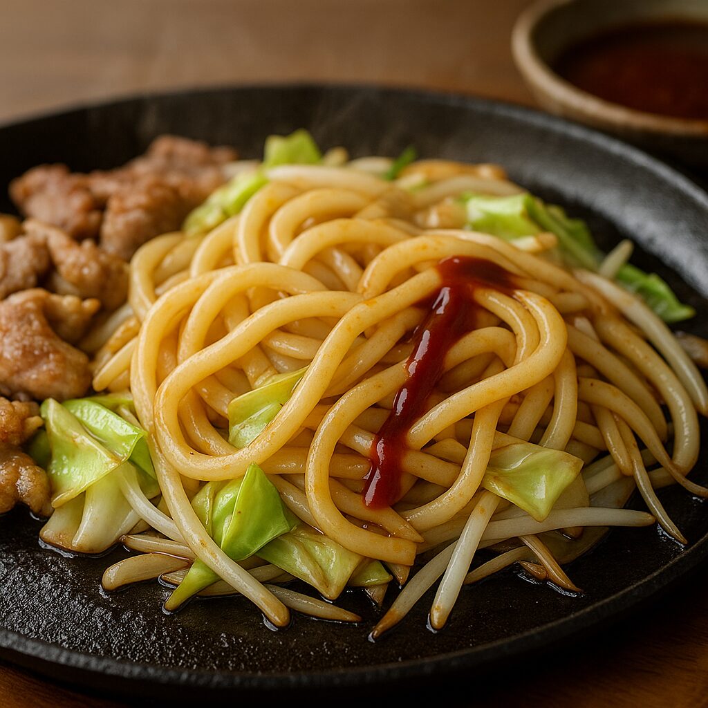 麺を混ぜ合わせる