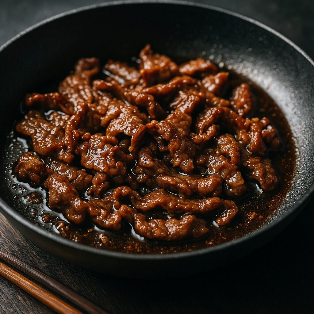 牛肉の甘辛を作る