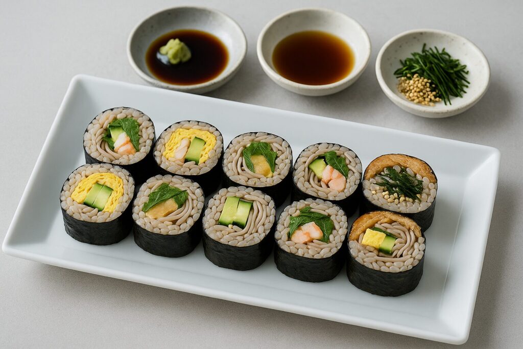 そば寿司とつけだれ・薬味
