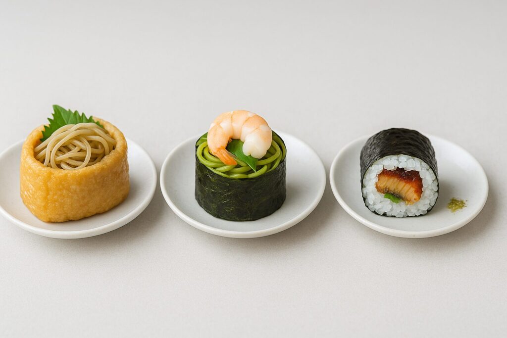 そば寿司のバリエーション